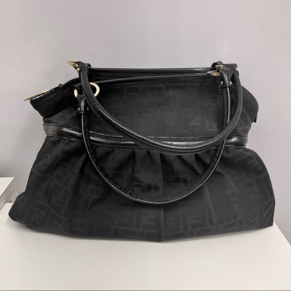 Fendi Chef Bag Black FF Zucca Jaquard Hobo‎ Large 🍒♥️